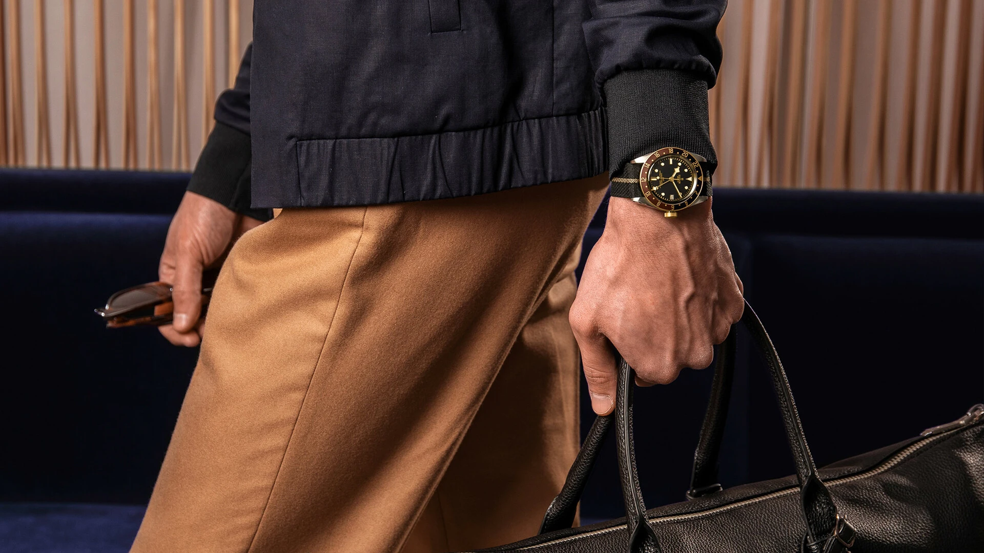 an elegant gmt watch for a businessman