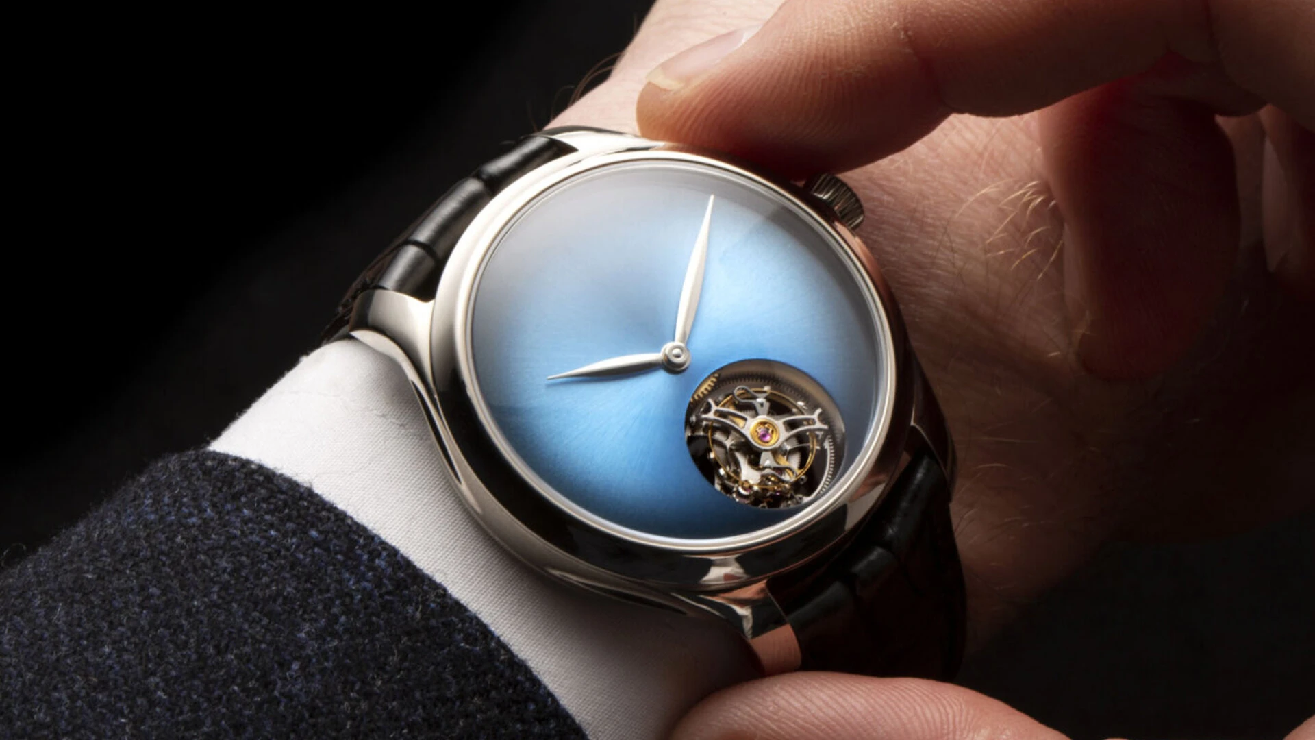 Moser Endeavour on a man wrist