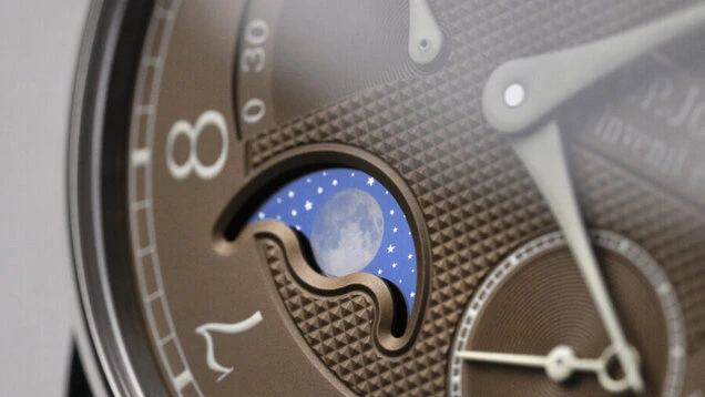 Havana watch close up moon phase