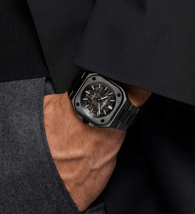 bell ross skeleton black ceramic wristshot