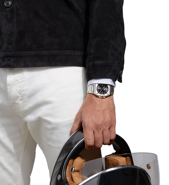 BR05 black steel bellross wristshot