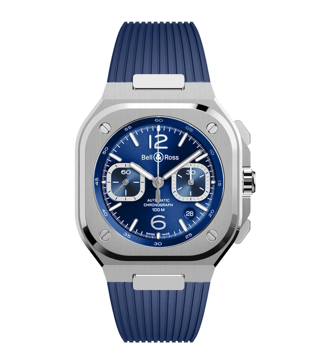 BR05 chronoblue rubber bellross front