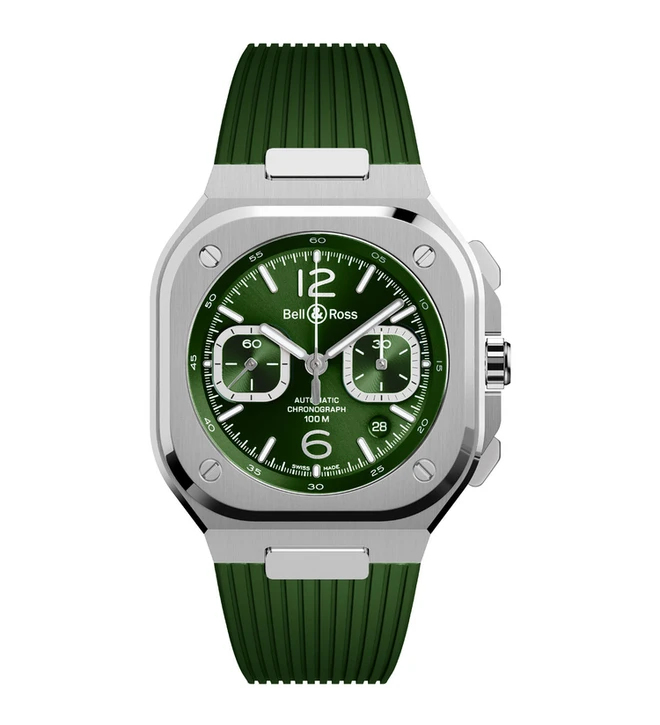 BR05 chronogreen rubber bellross front
