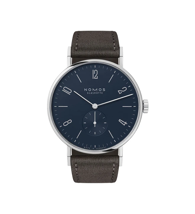 nomos tangente 38 midnight blue front