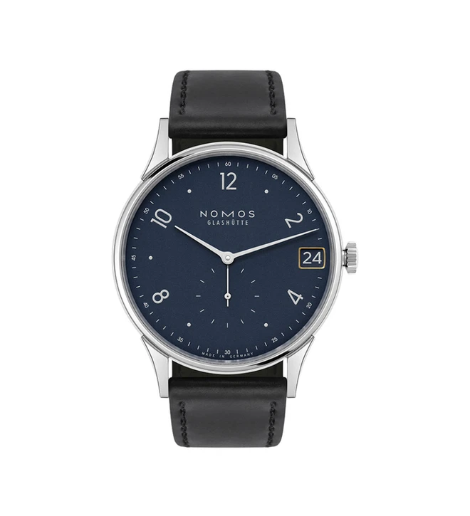 nomos minimatik 39 date blue front