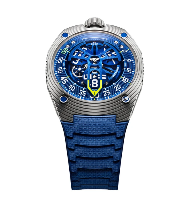 urwerk ur150 scorpion blue front