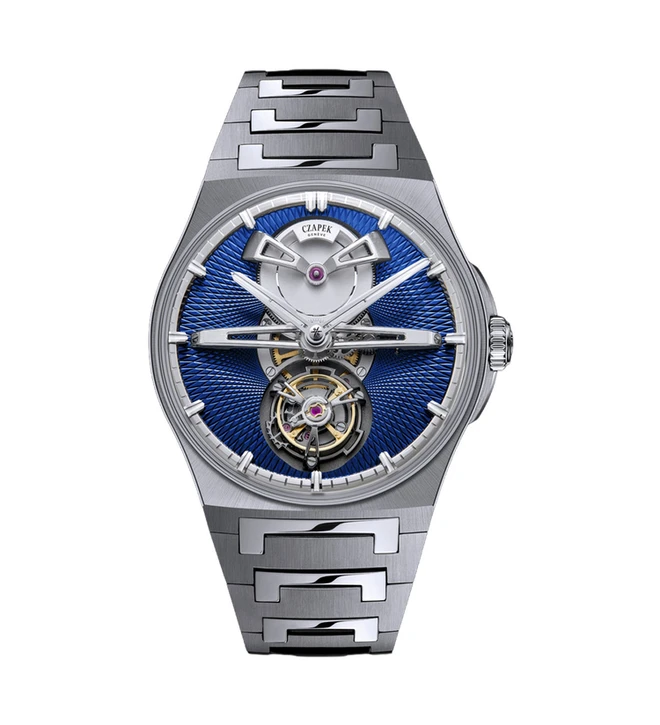 Czapek Antarctique Tourbillon Titanium Cosmic Blue front