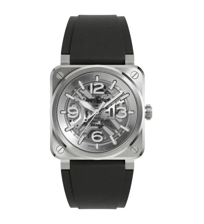 bellross br 03 skeleton steel front