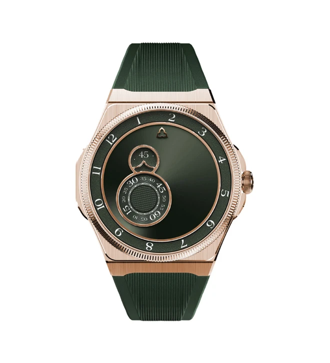 trilobe trentedeux sunray green rose gold front