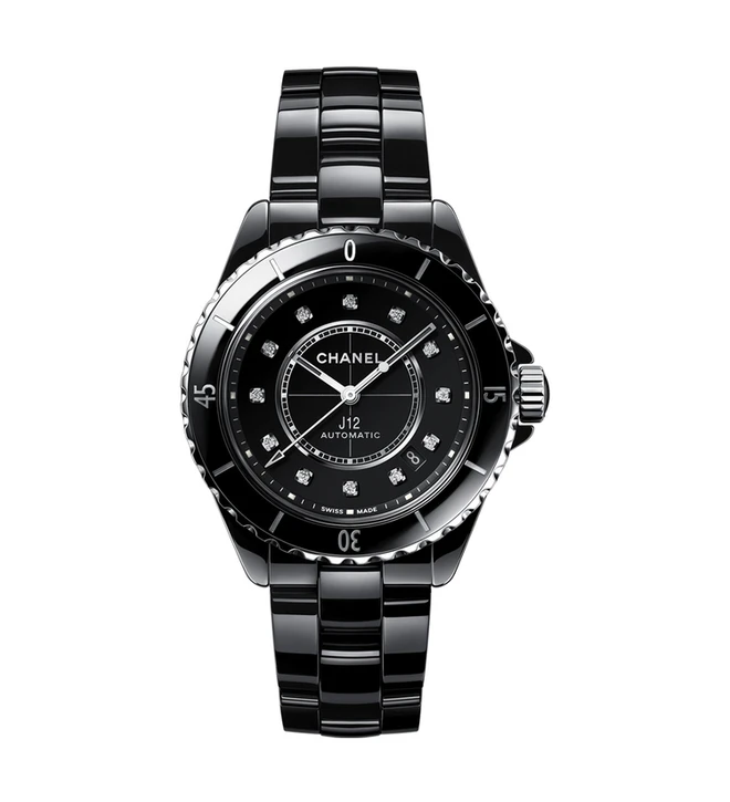 chanel j12 black diamonds 38mm H5702 front