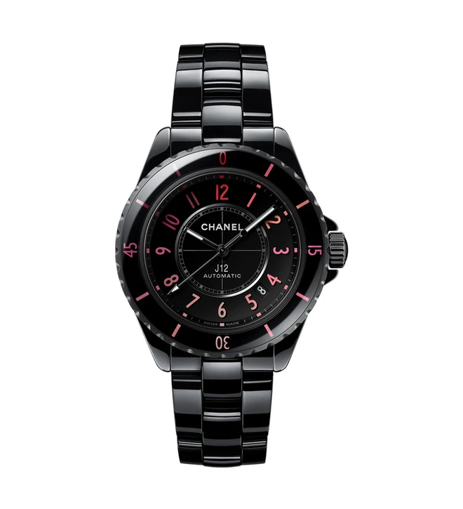 chanel j12 black blush 38mm H10312 front