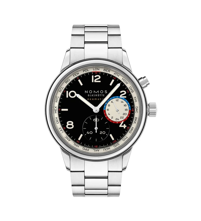 Nomos Club Sport neomatik Worldtimer dark front