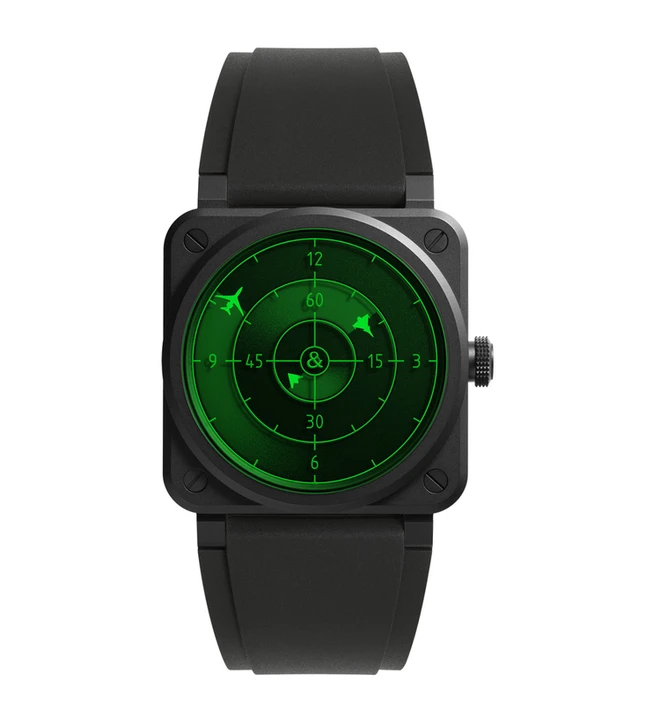bellross br 03 green radar ceramic front
