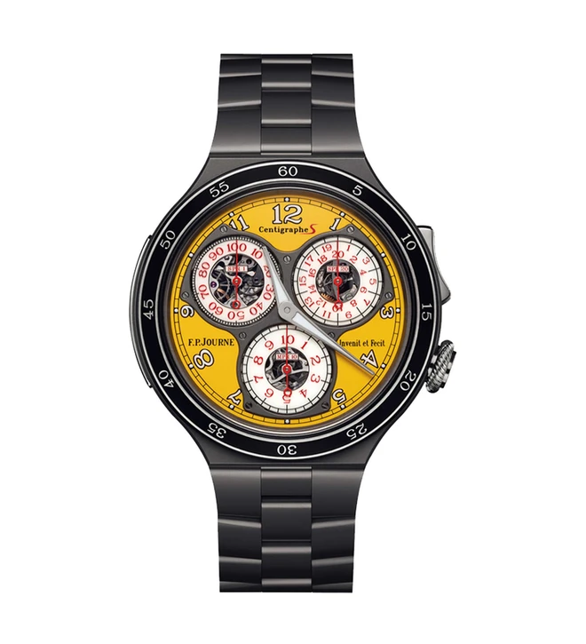 Centigraphe_fpjourne_titanium_yellow_dial_front