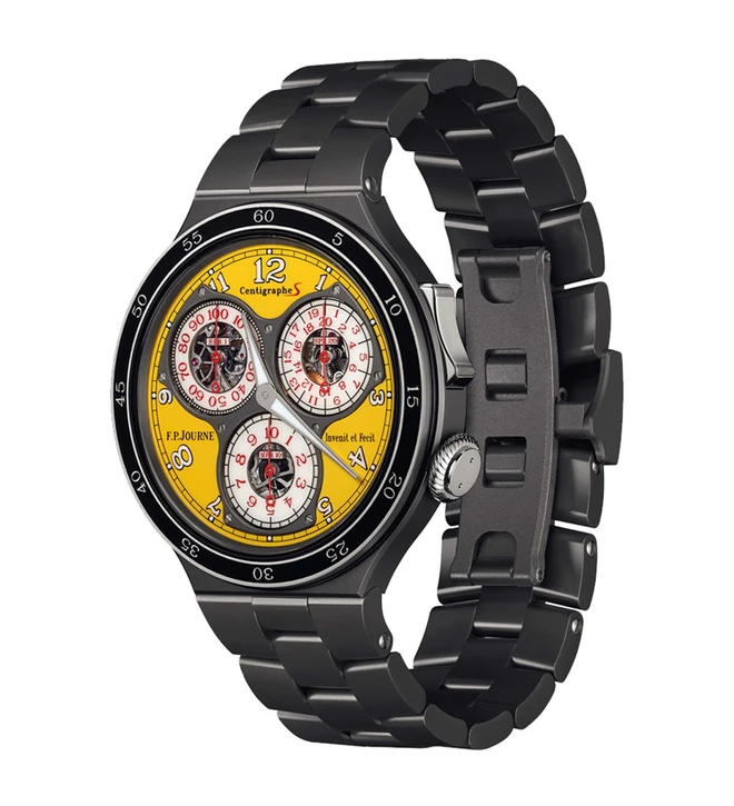 Centigraphe_fpjourne_titanium_yellow_dial_watch