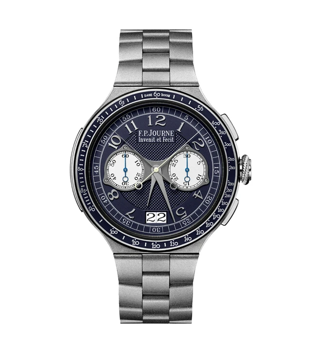 Chronographe_Rattrapante_platinum_fpjourne_blue_dial_front