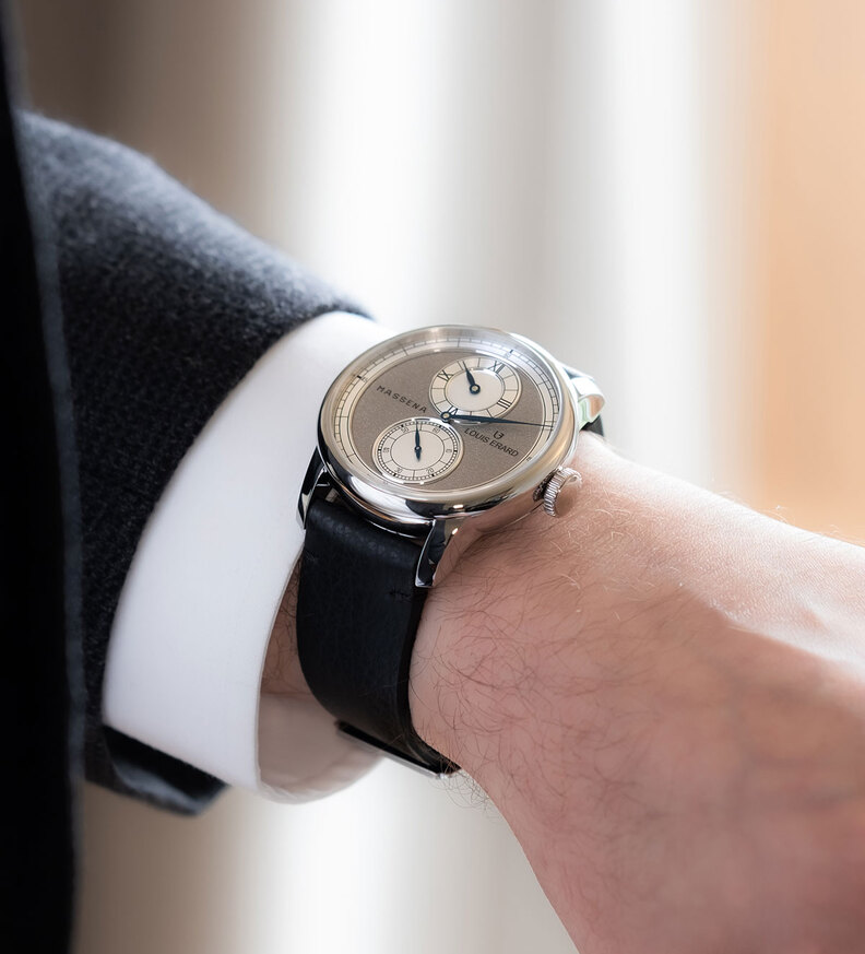 louis erard massena lab wristshot silver