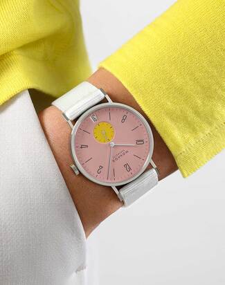 nomos tangente bubblegum wristshot