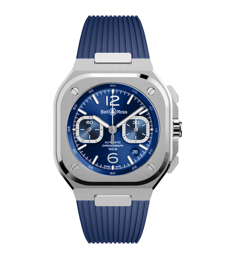 BR05 chronoblue rubber bellross front