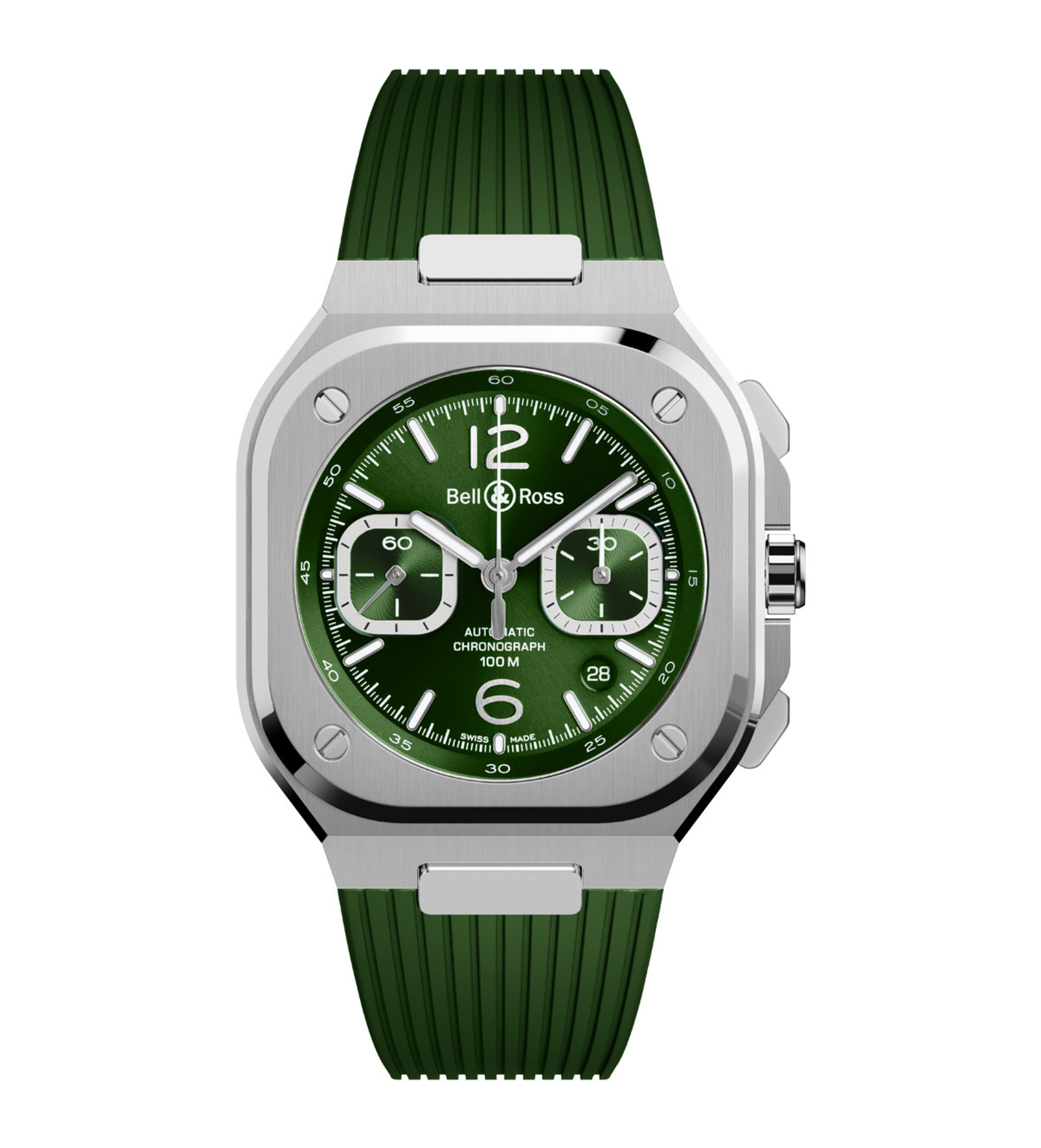 BR05 chronogreen rubber bellross front