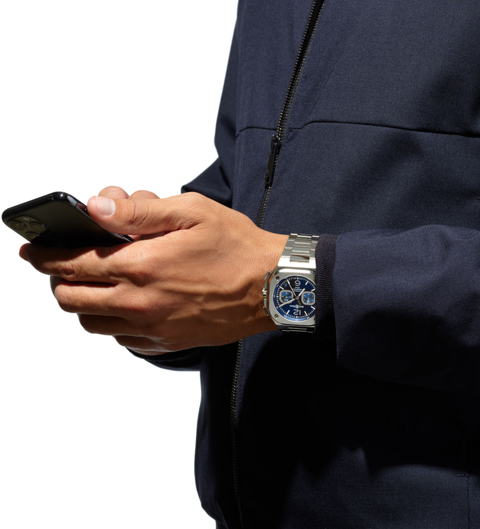 BR05 chrono blue bellross wristshot