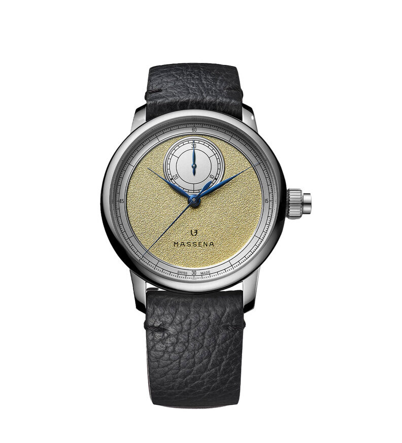 louis erard chronographe monopoussoir massena lab gold front