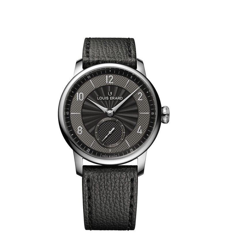 louis erard petite seconde guilloche black front