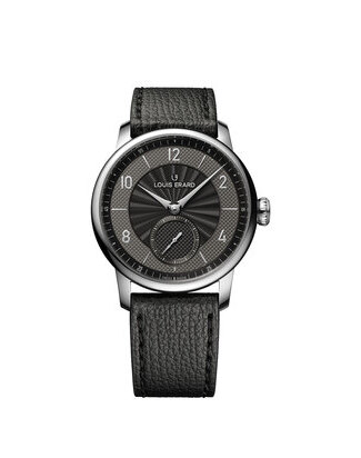 louis erard petite seconde guilloche black front