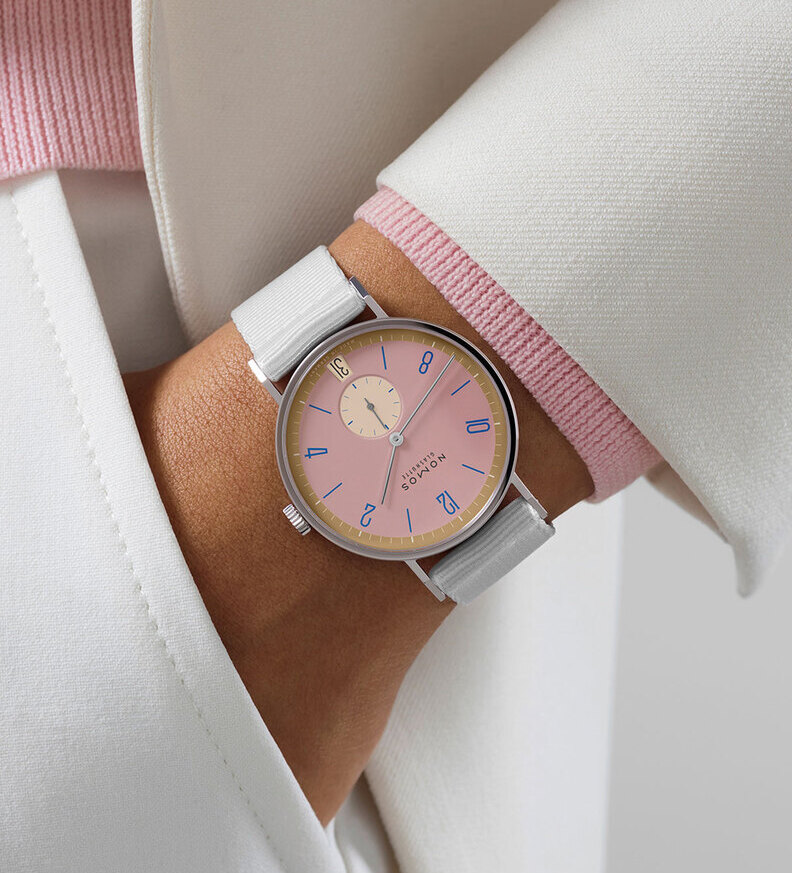 nomos tangente pompadour wristshot
