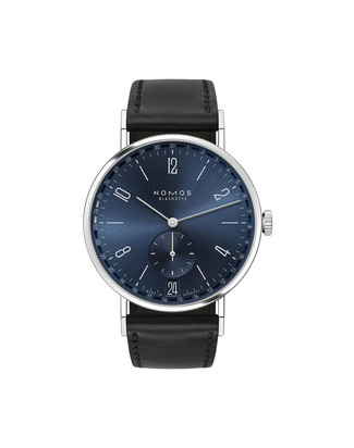 nomos tangente 2date blue front