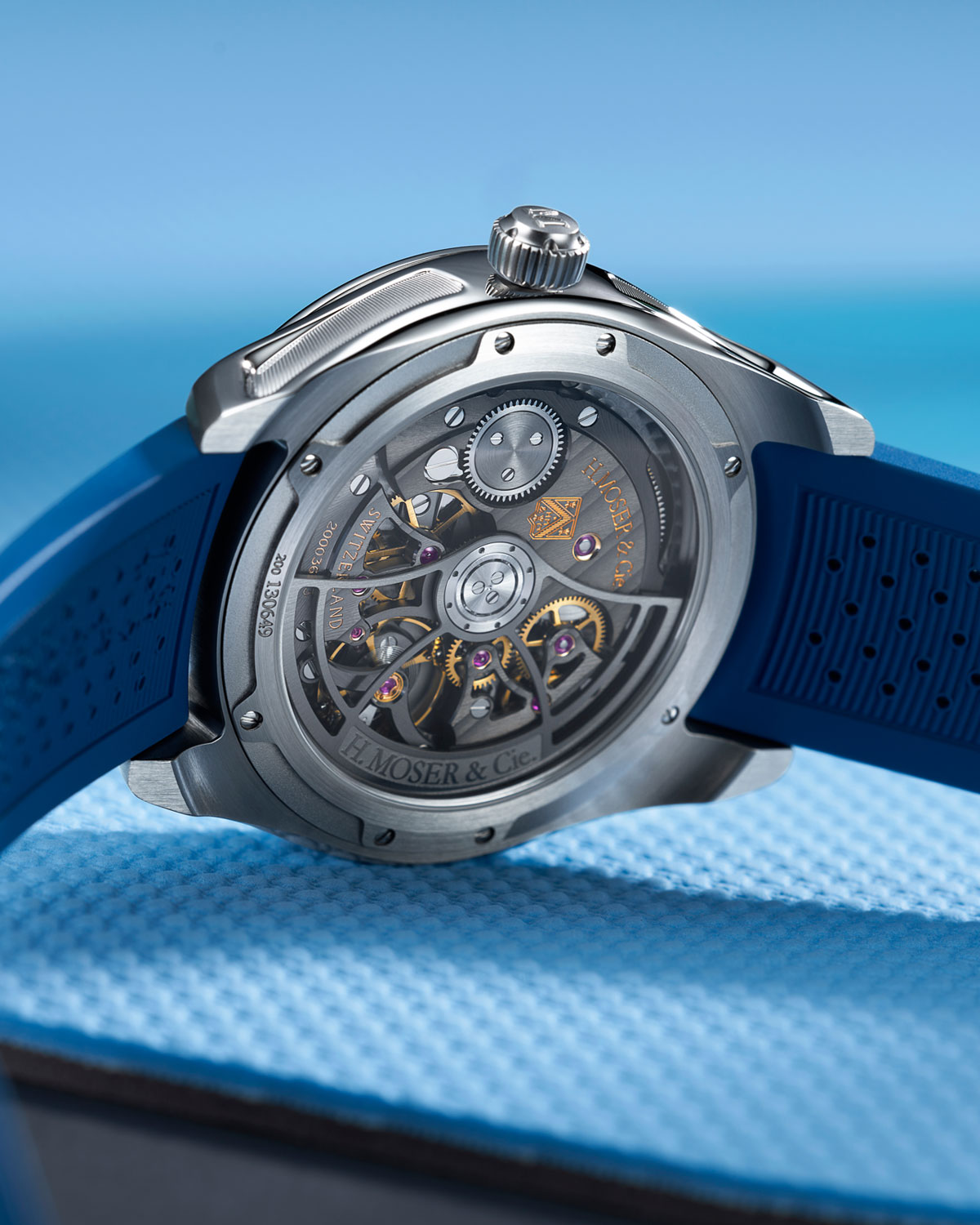 H. Moser Cie Pioneer Retrograde Seconds Midnight Blue Luxury Watch by GMT Italia