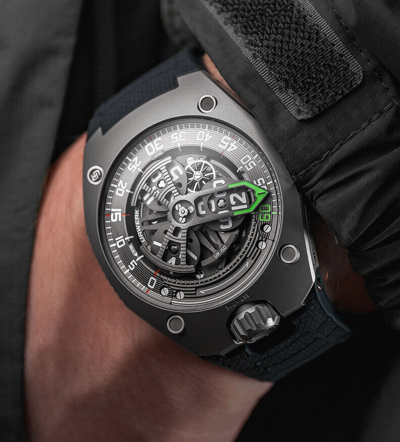 urwerk ur150 scorpion titan wristshot