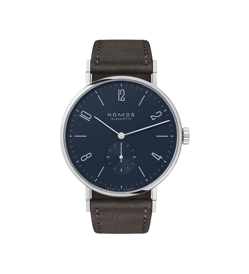 nomos tangente 38 midnight blue front