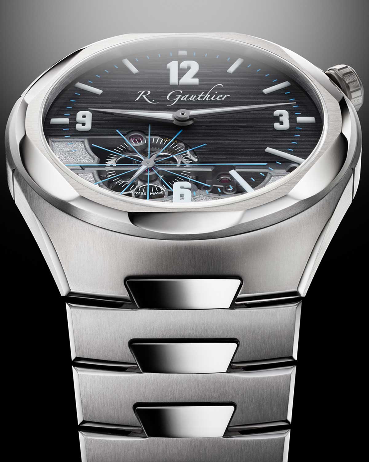 C by Romain Gauthier Titanium Edition Bracelet – Black Sapphire Dial