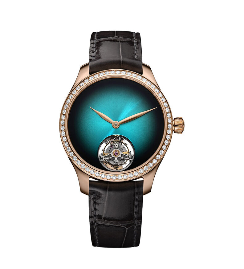 Hmoser Endeavour Tourbillon Blue Lagoon diam front