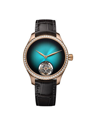 Hmoser Endeavour Tourbillon Blue Lagoon diam front