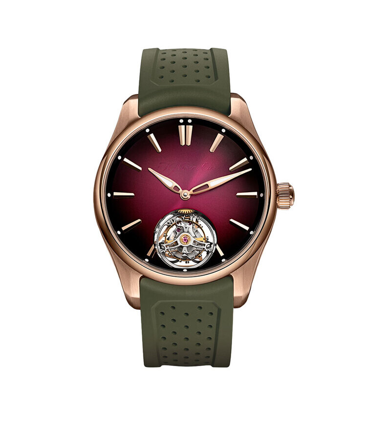 HMoser Pioneer Tourbillon RG Burgundy Fume front