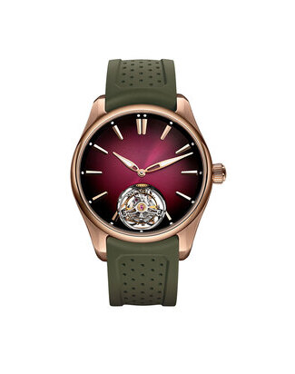 HMoser Pioneer Tourbillon RG Burgundy Fume front