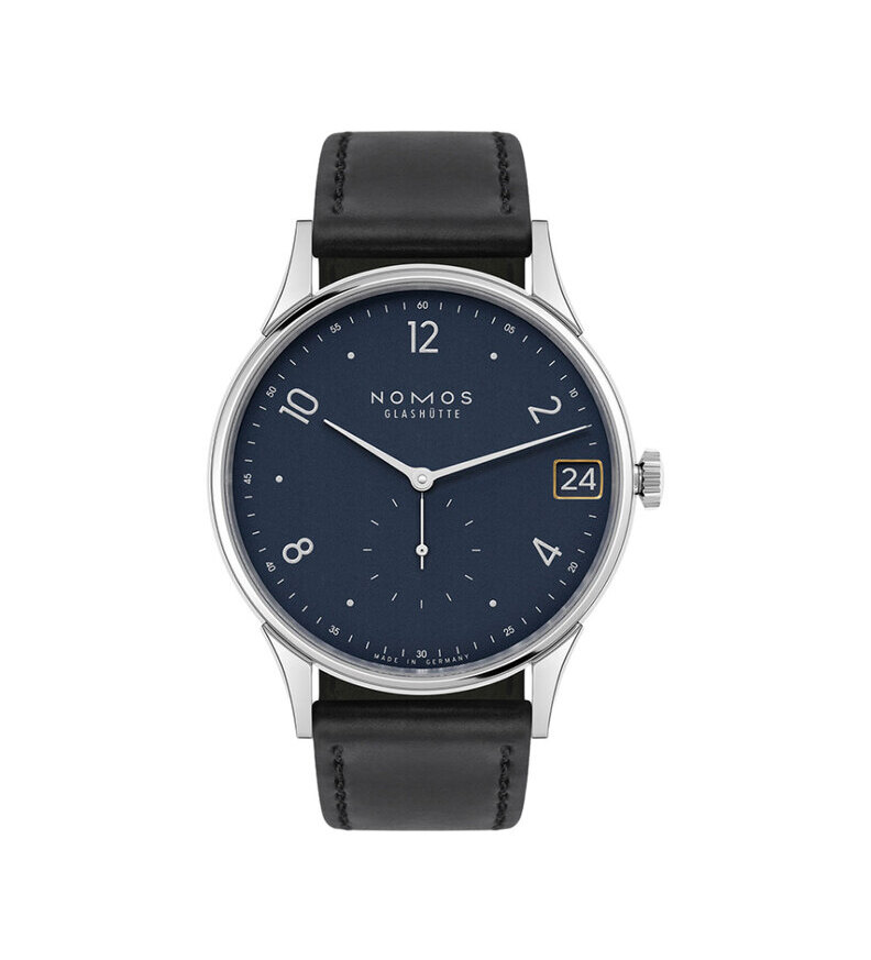 nomos minimatik 39 date blue front
