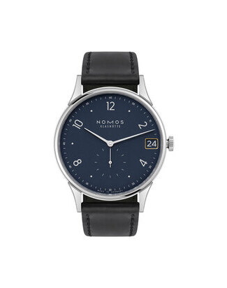 nomos minimatik 39 date blue front