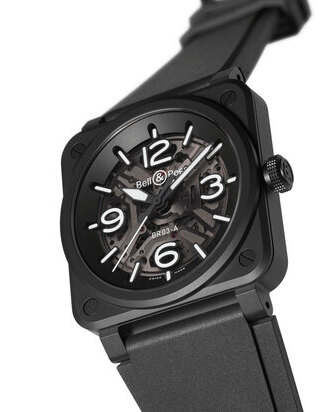 bellross BR03 Skeleton Black Ceramic dial