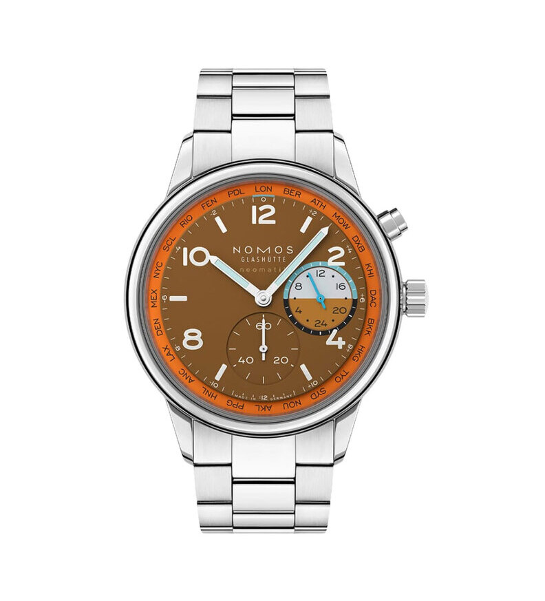 Nomos Club Sport neomatik Worldtimer Canyon front