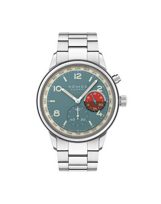 Nomos Club Sport neomatik Worldtimer Glacier front