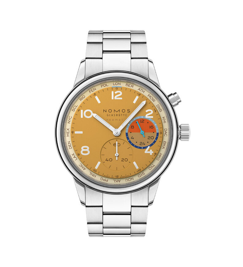 Nomos Club Sport neomatik Worldtimer Dune front