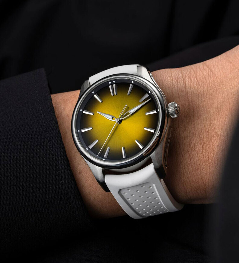 HMoser Pioneer CentreSeconds Sunny Side Up wristshot