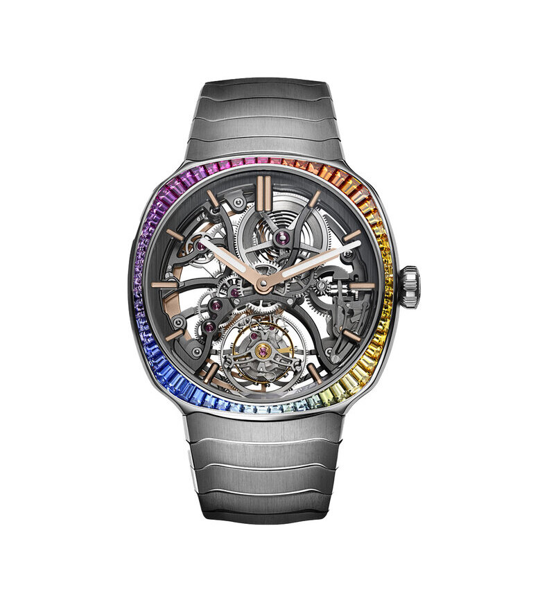 Hmoser Streamliner Tourbillon Skeleton Rainbow front