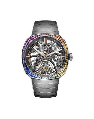 Hmoser Streamliner Tourbillon Skeleton Rainbow front