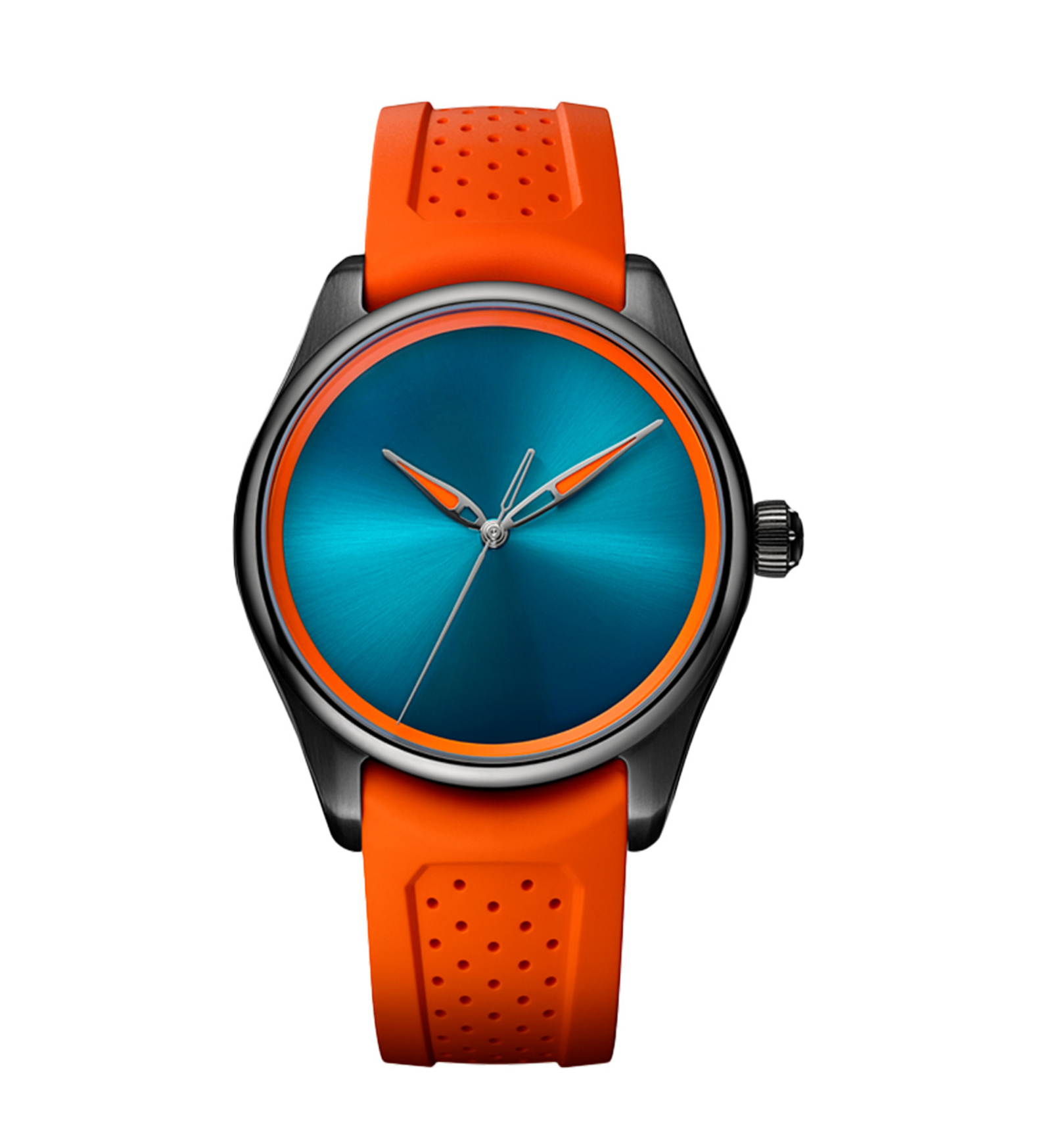 hmoser Pioneer Centre Seconds Spiced Aqua Steel black DLC front