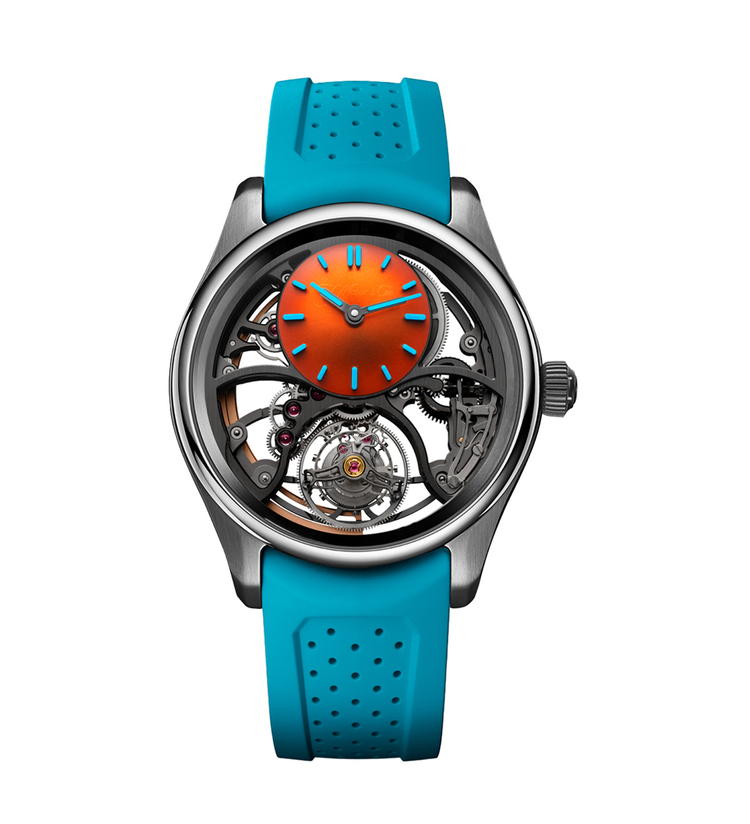 Hmoser Pioneer Cylindrical Tourbillon Skeleton Spiced Aqua front
