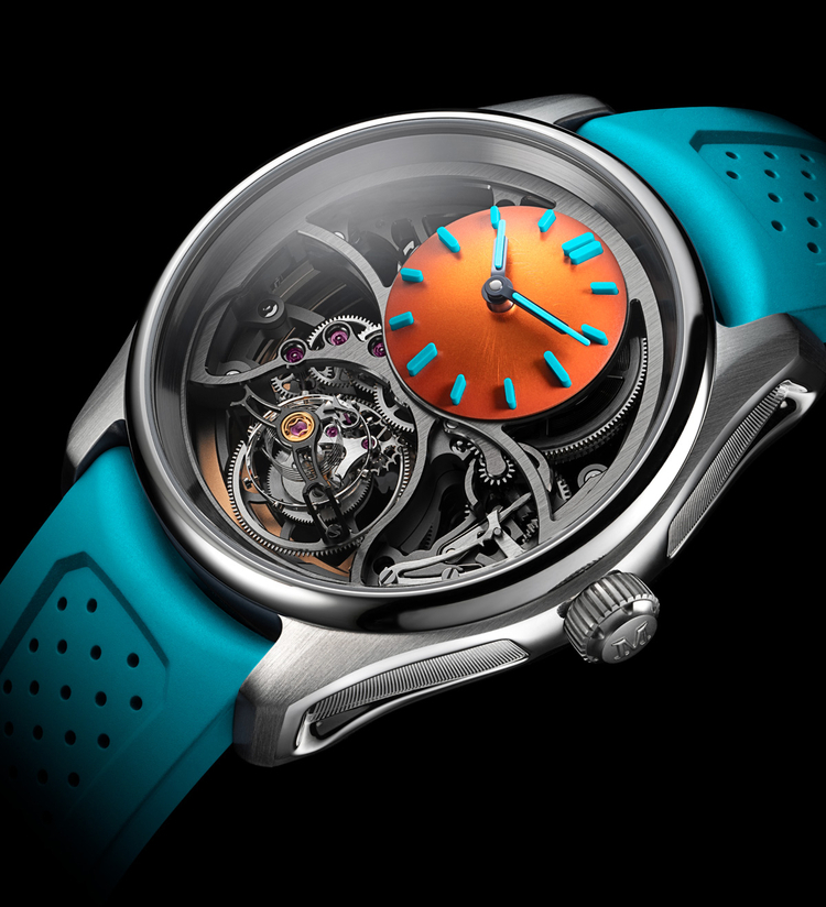 Hmoser Pioneer Cylindrical Tourbillon Skeleton Spiced Aqua watch